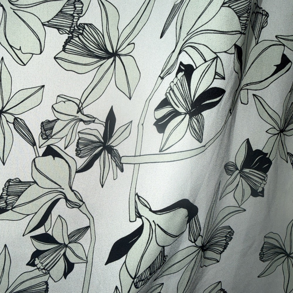 Liz Claiborne white and black floral blouse Size XL Women Office Work Church - Picture 3 of 6